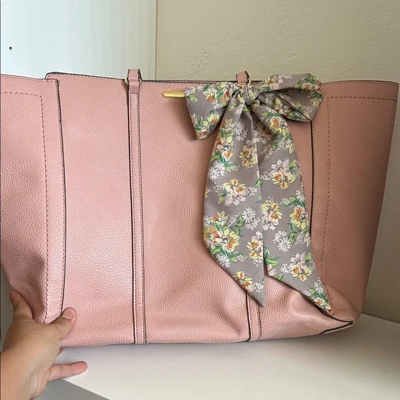 Steve Madden Pink Tote with Floral Scarf - Picture 1 of 6